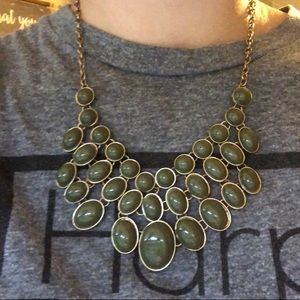 Army green statement necklace